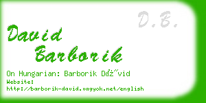 david barborik business card